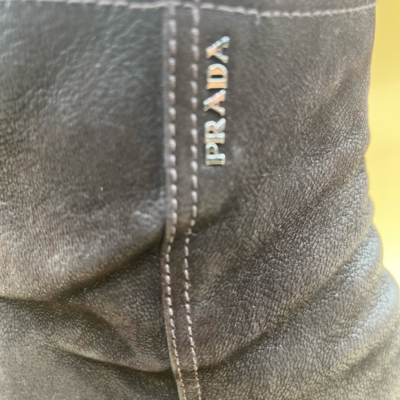 Prada Brown Leather Ankle Boots. Size 38 US 8 - Picture 7 of 12